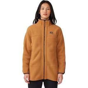 Mountain Hardwear Women’s Hicamp Fleece Long Full Zip Jacket Tan Size XL